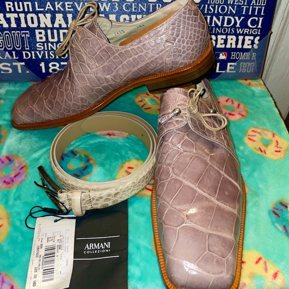 Fennix Alligator Shoes SZ10 with New Armani Belt SZ36 main image 4